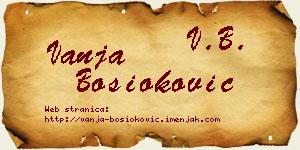 Vanja Bosioković vizit kartica